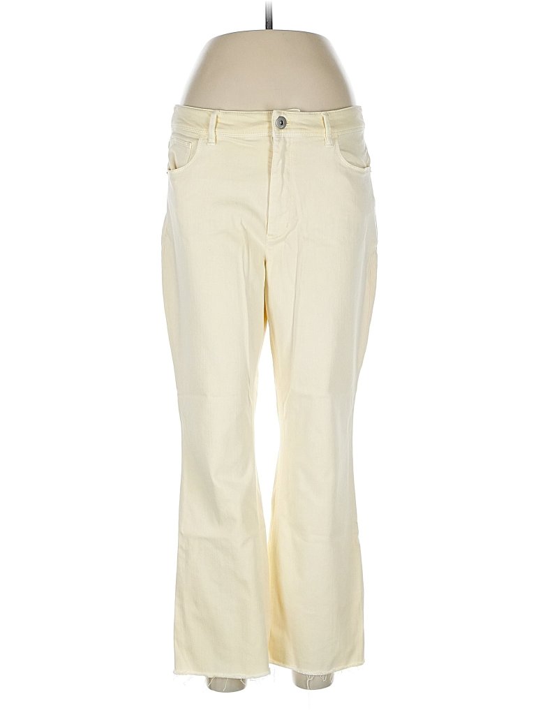 Casual Ivory Bootcut High Rise Denim Pants